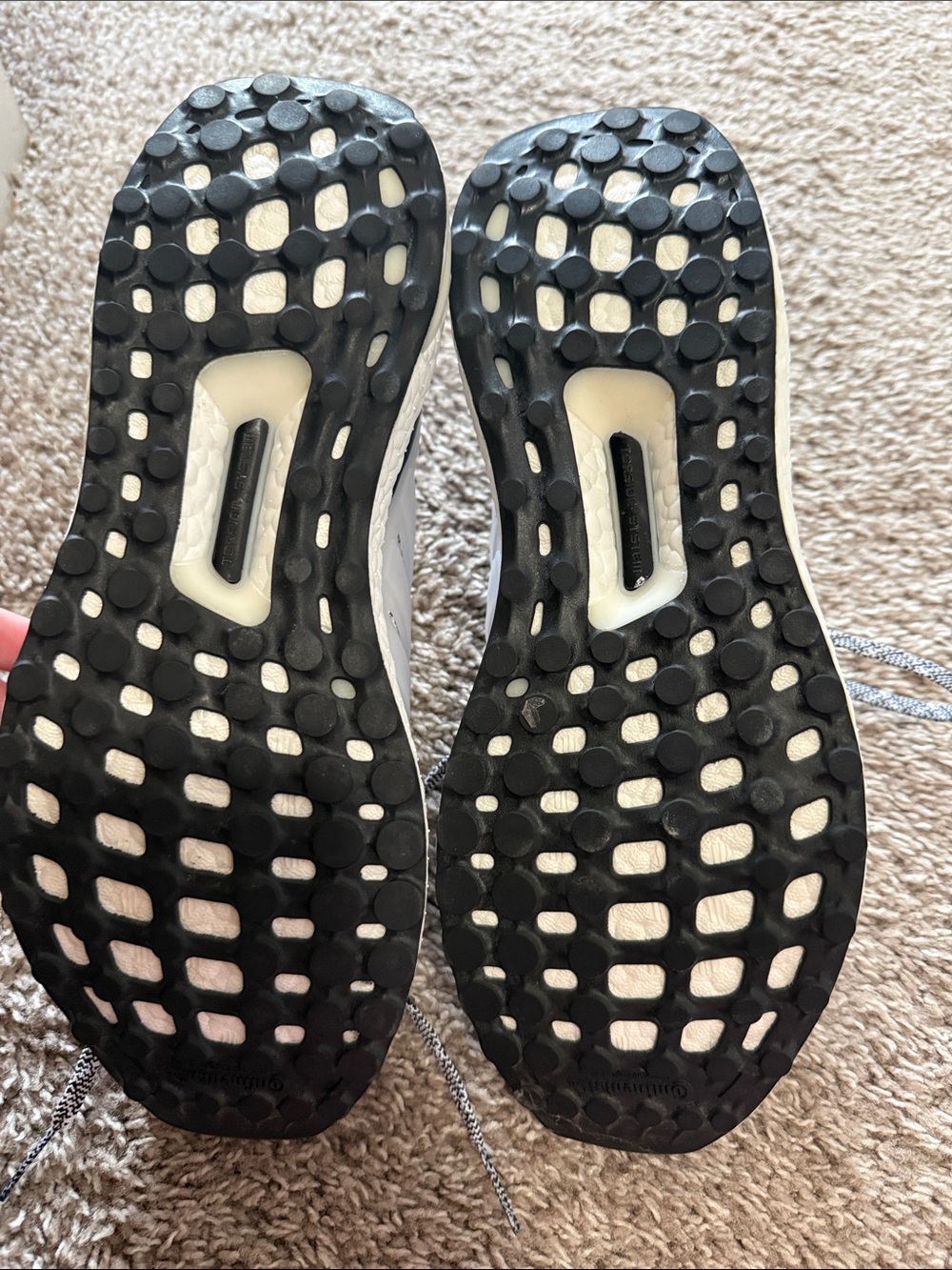 Adidas White Knit Running Sneakers with Black Accents - Picture 5 of 5